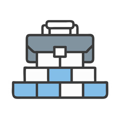 Briefcase with Stacked Bricks Icon Design