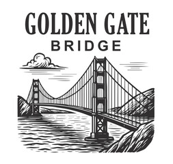 The Golden Gate Bridge vector illustartion