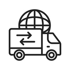 Global Delivery icon vector image. Suitable for mobile apps, web apps and print media.