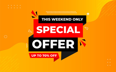 Fototapeta premium Special offer vector design template, Sale Banner tag, special offer discount label, Limited time special offer banner for marketing promotion, retail, store, shop, online store, or website.