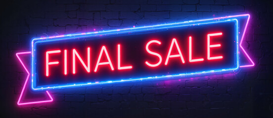 Obraz premium Neon final sale sign with vibrant colors for eye-catching advertising and promotions