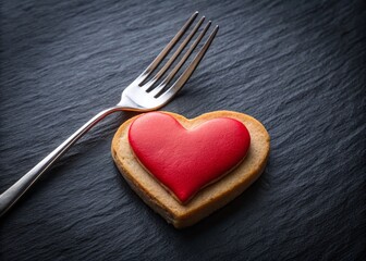 Obraz premium Romantic Valentines Day Heart Cookies A Sweet and Simple Flat Lay for a Touch of Love