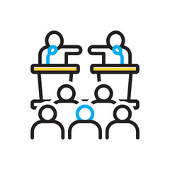 Multi color icon for debate