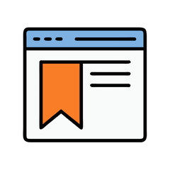 Browser Window with Flag Bookmark Icon Design