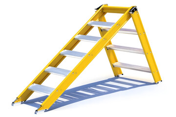 Climbing Yellow Stepladder Safely