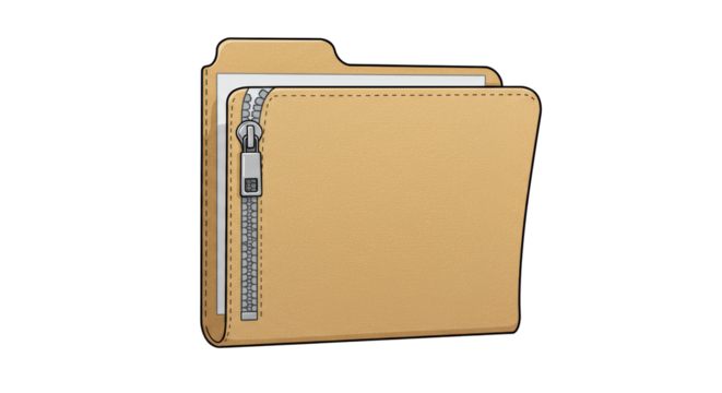 Isolated Zipper Folder for Securing Documents