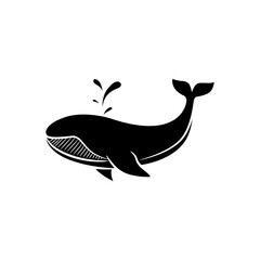 Hand-drawn whale silhouette