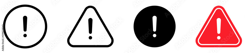 Leinwandbilder Caution, danger and warning signs . attention vector icon . exclamation mark icon in red circle and triangle shape