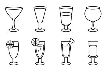 Sazerac Line Art Illustration Artistic Concept for Print Projects  