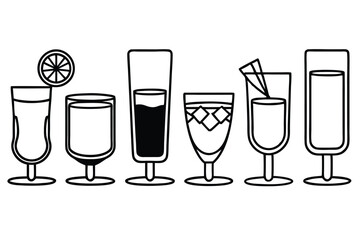 Sazerac Line Art Illustration Detailed Drawing for Graphic Art 