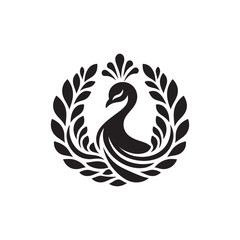 Obraz premium peacock vector silhouette clip art logo design illustration