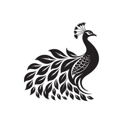 peacock vector silhouette clip art logo design illustration