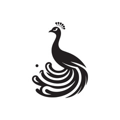 peacock vector silhouette clip art logo design illustration