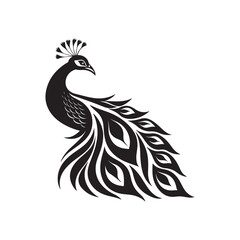 peacock vector silhouette clip art logo design illustration
