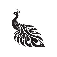 peacock vector silhouette clip art logo design illustration
