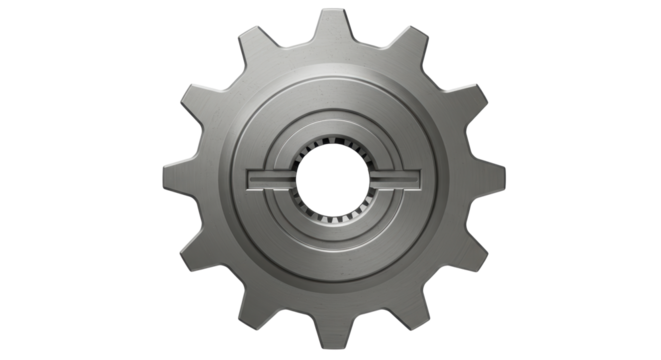 Isolated Silver Metal Gear Cogwheel