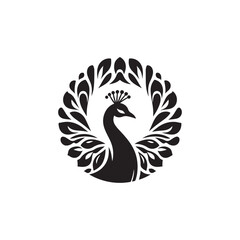 peacock vector silhouette clip art logo design illustration