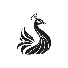 peacock vector silhouette clip art logo design illustration