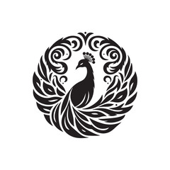 peacock vector silhouette clip art logo design illustration