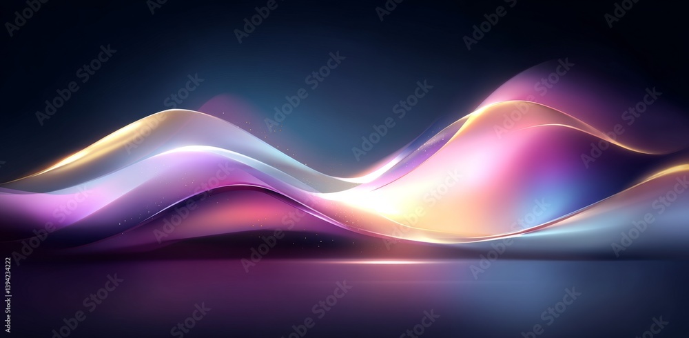 Poster smooth waves create a colorful abstract gradient background