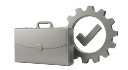 Isolated Briefcase and Gear Financial Growth Business