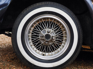 Close-up of vintage rear wheel