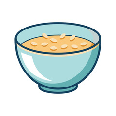 Oatmeal in a bowl vector art illustration