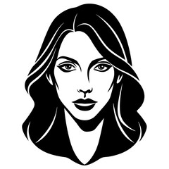 Beauty Woman Face Vector Silhouette | Elegant Female Portrait Clipart