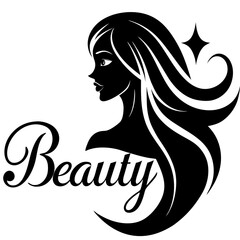 Beauty Woman Hair Face Vector Silhouette | Elegant Female Portrait Clipart