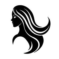 Beauty Woman Hair Face Vector Silhouette | Elegant Female Portrait Clipart