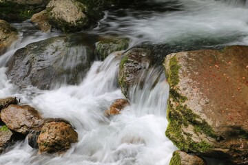waterfall in the mountains