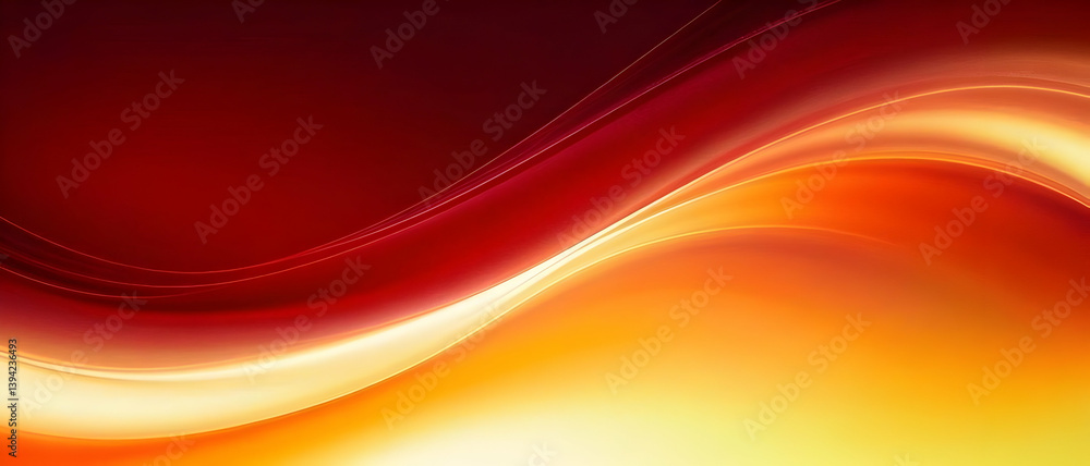 Aufkleber fiery red and orange waves create a dynamic abstract art illustration with blurred light and motion