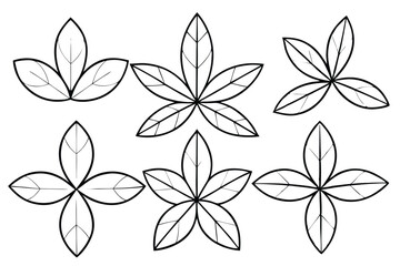 Schefflera Leaf Line Art Simple Artistic Representation for Design  
