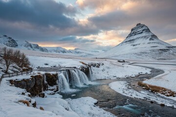 Winter natural landscapes Iceland