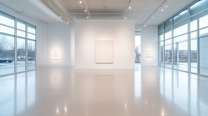 Fototapeta premium Modern art gallery with minimalist aesthetic