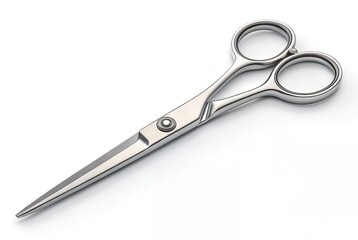 Fototapeta premium Isolated Stainless Steel Scissors on White Background – Top View