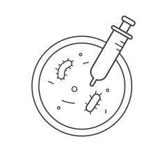 Petri Dish Bacteria icon isolate on transparent background.