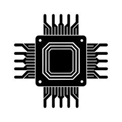 Central Processing Unit silhouette vector