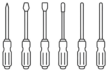 Screwdrive Line Art Conceptual Design for Artistic Illustration Projects  