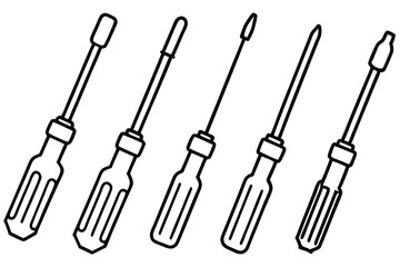 Screwdrive Line Art Creative Drawing for Detailed Illustration and Design 