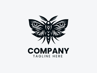 Mothman Vector Logo Design, Cryptid Mothman Logo, Mysterious Mothman Creature Logo