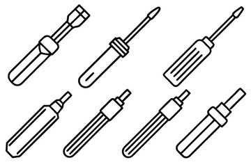 Screwdrive Line Art Creative Drawing for Detailed Illustration and Design  