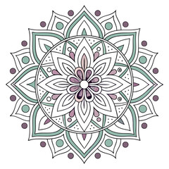 Mandala Silhouette with Intricate Symmetrical Geometric Pattern