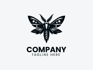 Mothman Vector Logo Design, Cryptid Mothman Logo, Mysterious Mothman Creature Logo