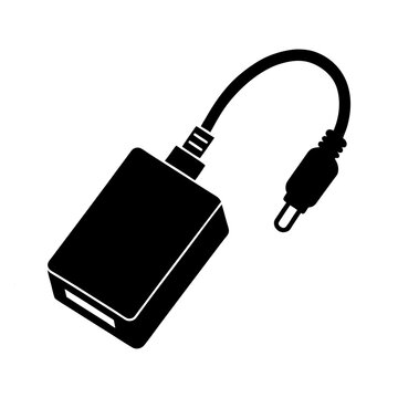 black adapter with cable clip art preview