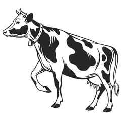 black and white cow