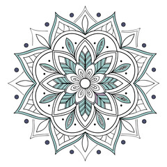 Mandala Silhouette with Intricate Symmetrical Geometric Pattern