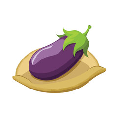  Eggplant on vector art illustration