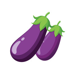  Eggplant on vector art illustration