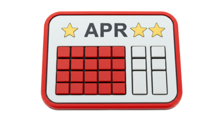 Isolated April Calendar with Stars